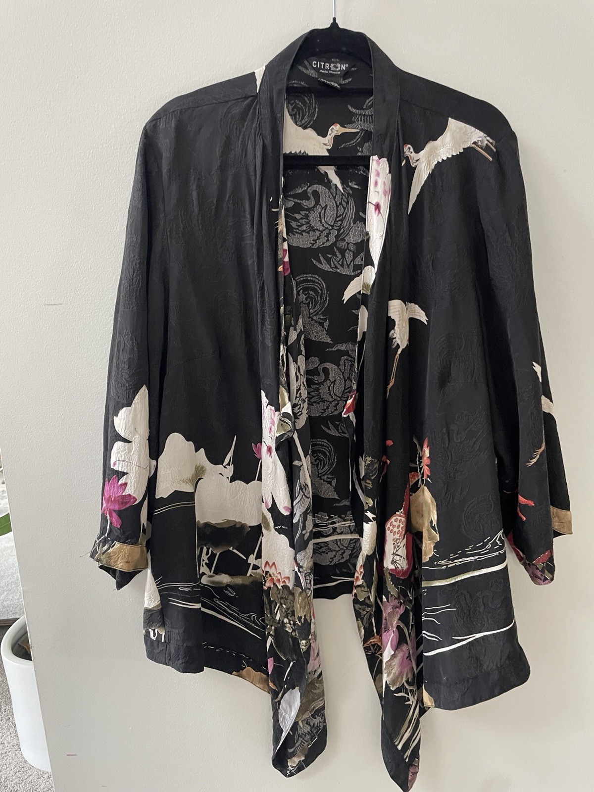 Vintage Asian, Kimono Style Jacket, 100% Silk, One Size, Brand Citron