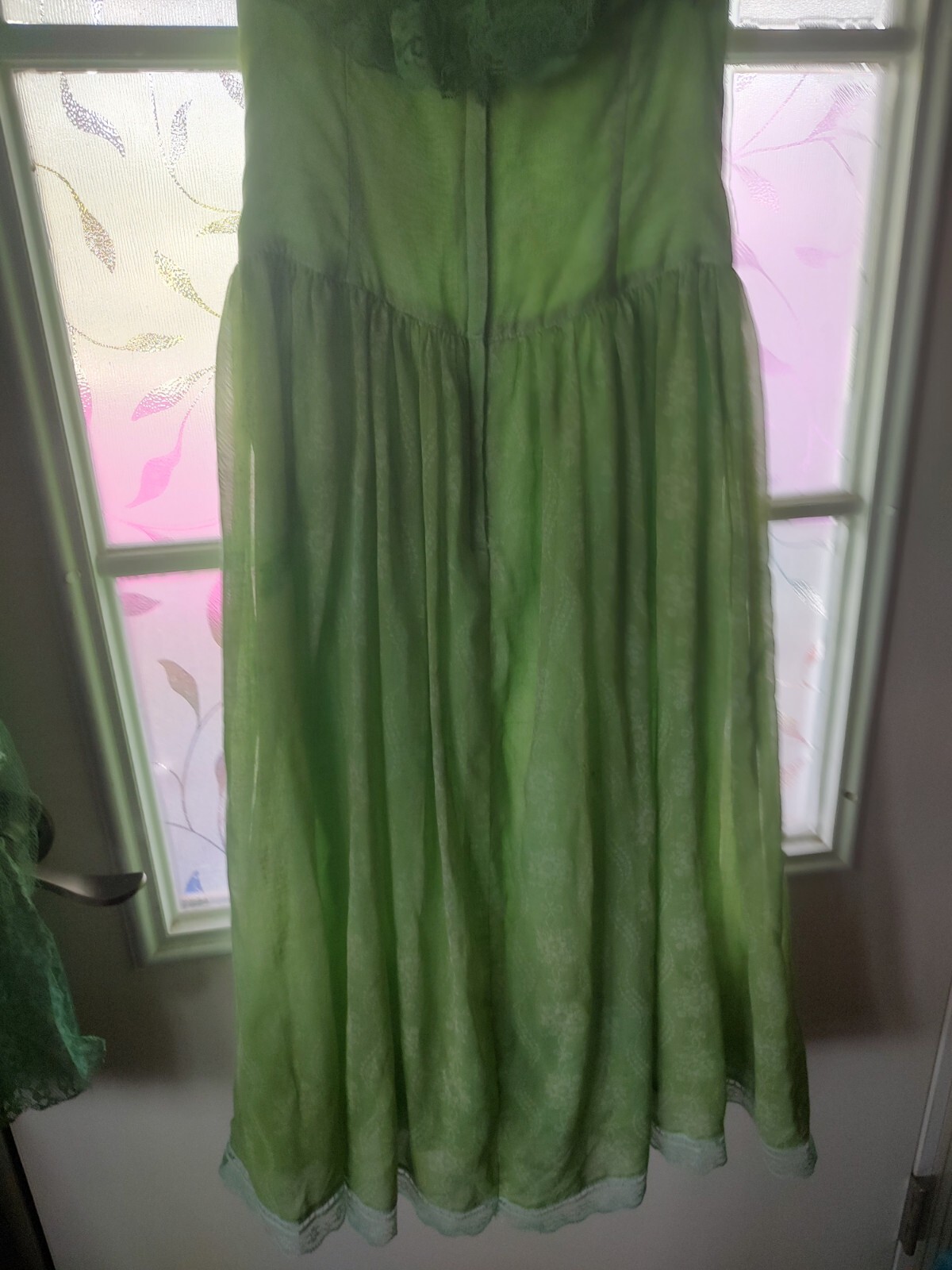 Vintage Princess Style Gunny Sax Dress, Sz 5 Emerald Green, And Wedding Vail.