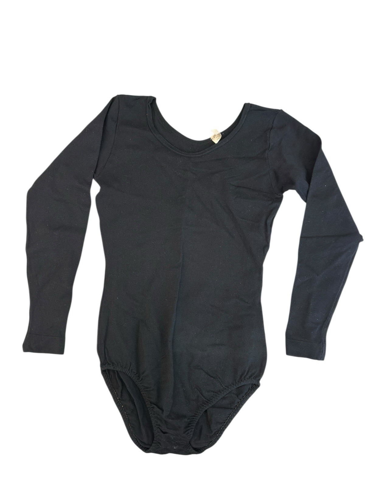 Nos Vintage Danskin Long Sleeve Bodysuit Leotard Black USA Nylon Spandex sz S