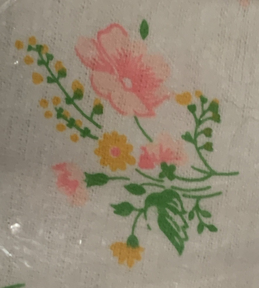 Vintage Sears Cotton Flannel Long Night Gown M Floral Design Peter Pan Style M