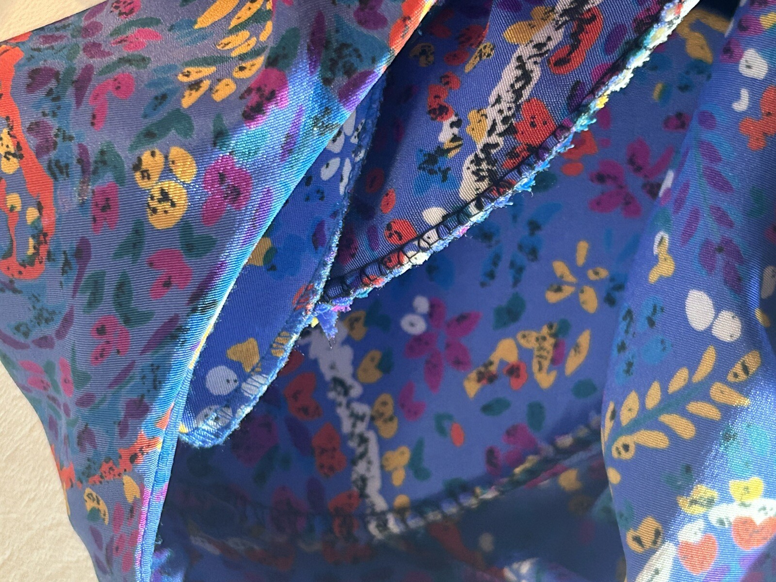 Vintage Lorac Original by Lady Carol 70s Belted Colorful floral paisley dress L