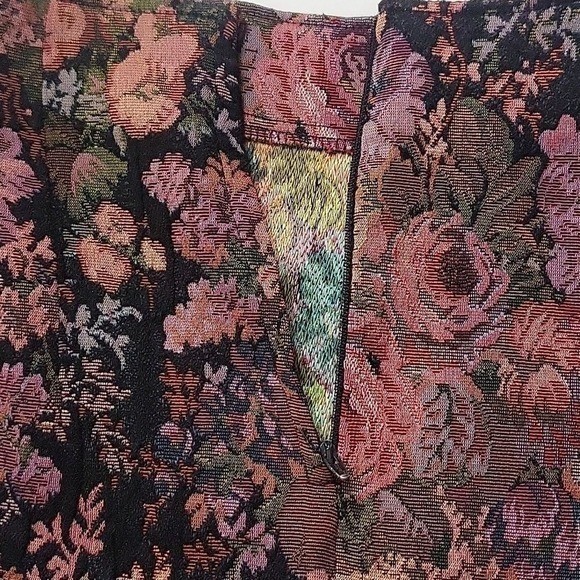 THE LIMITED Vintage 80s Floral Tapestry Midi Skirt Size 2
