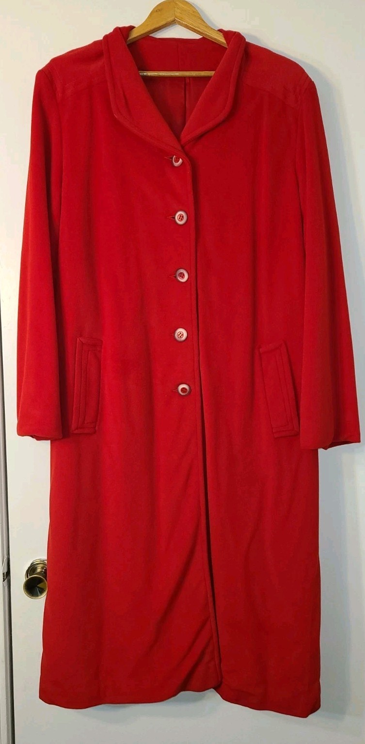 Vintage Kashmiracle by Wellington Red Long Overcoat onesize Made USA Union