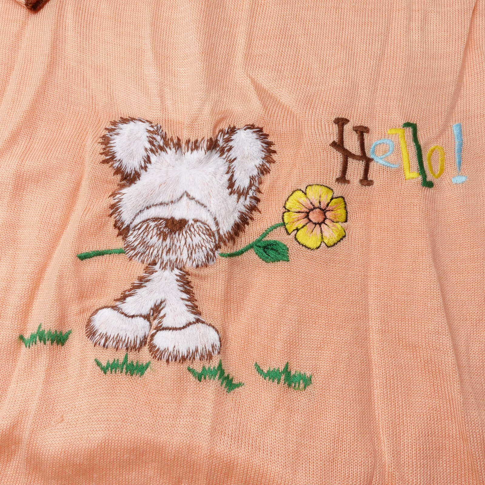 Vintage 60s 70s Rochelle California Dog Puppy Sweater Womens Medium Knit Embroid