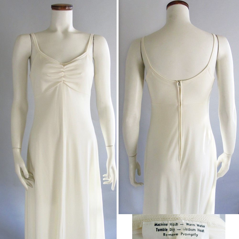 Vintage 1970s Pleated Peplum Top Maxi Dress Set Grecian Casual Bridal