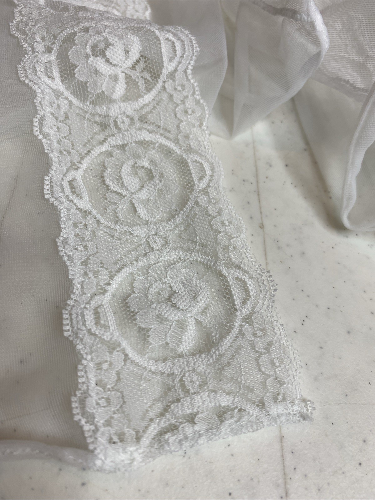 VTG Pandora Chic Sheer White Chiffon Nylon Robe Lingerie California Made S/M