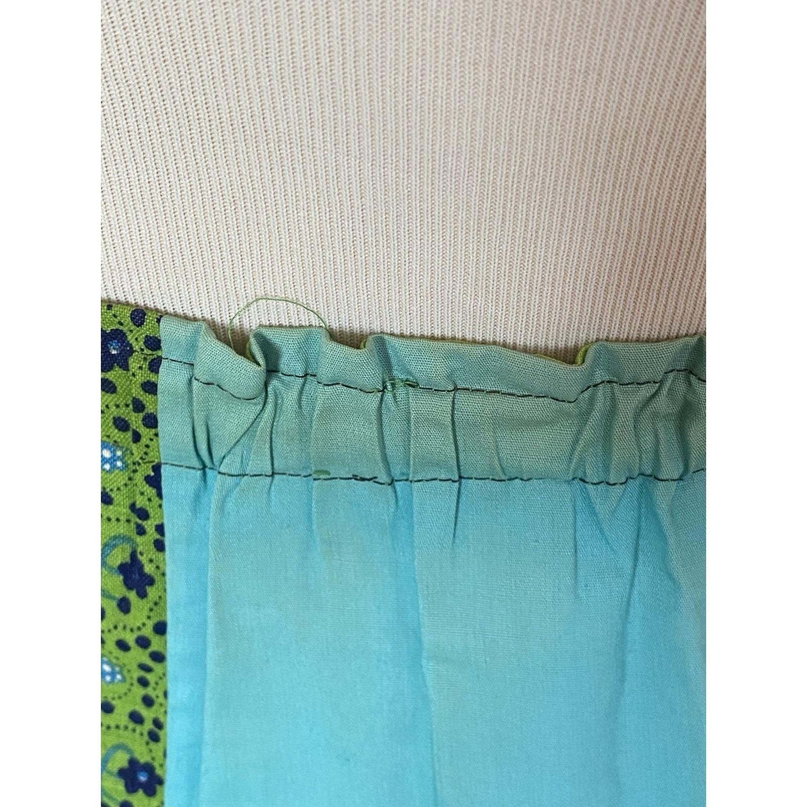 Vintage 70s Patchwork Maxi Skirt Sz L Grass Roots Craftsmen Festival Boho