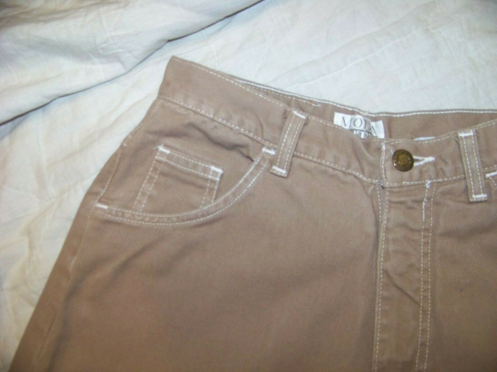 Women’s Vintage Moda Int’l The London Jean – Size 10 – 27 x 31 – Khaki Denim