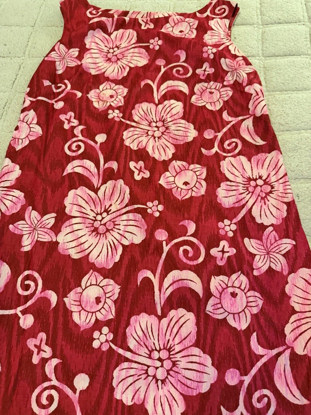 Vintage 60s Hoaloha Sears Ala Moana Hawaii Tiki Dress Sz S/M Hawaiian Side Slits