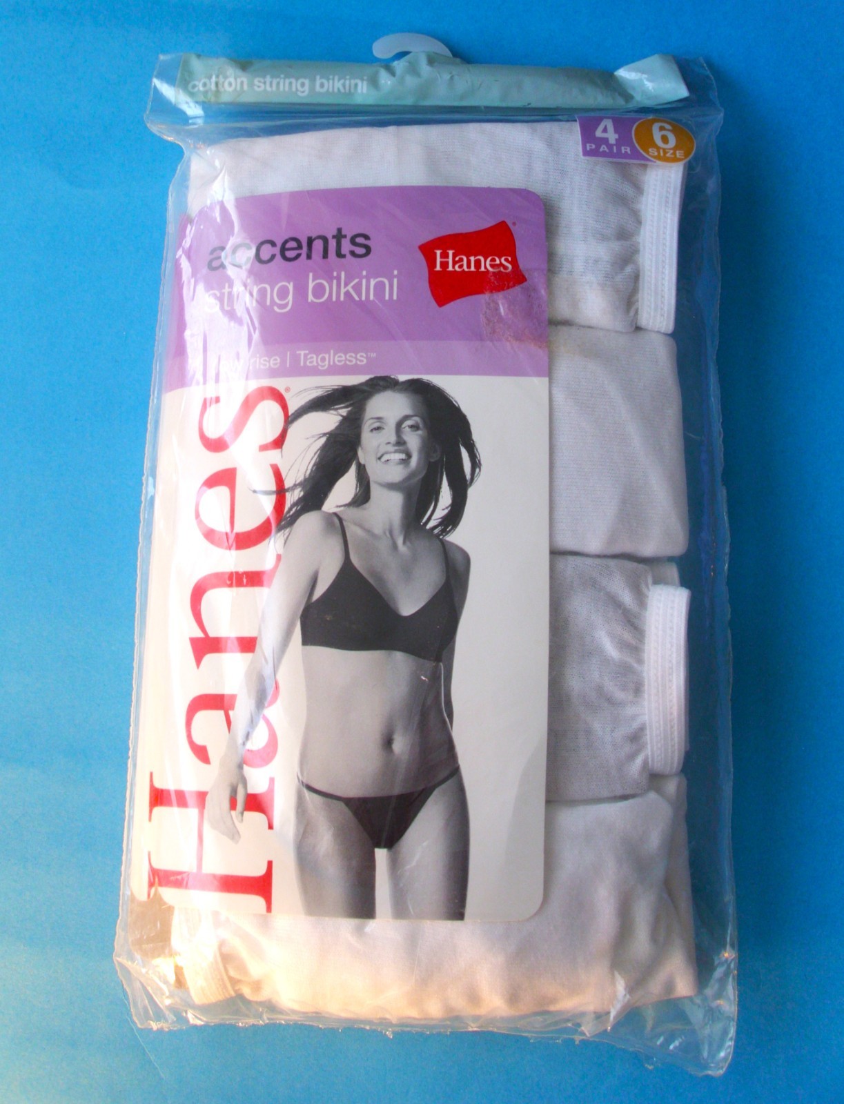 ❤❤ RARE NIP – Vtg Lot of 4 Pair HANES Ladies WHITE String Bikini Cotton PANTIES