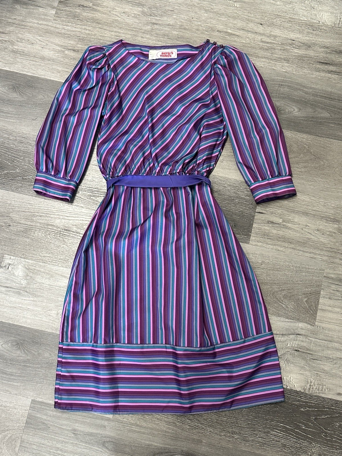 Vintage Retro Betsy’s Things Woman’s Midi Dress SZ 11 Nancy Wheeler 1980s Poly