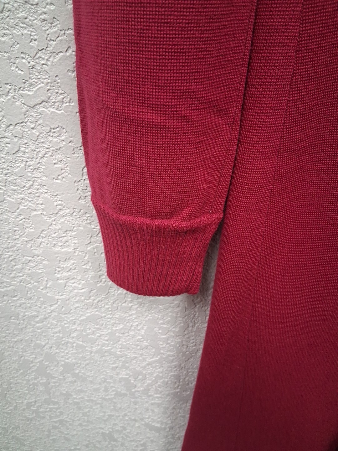 Vintage 60s Mod Dress Cranberry Red Wool Shift Pleated Dress Gino Paoli Italy 10