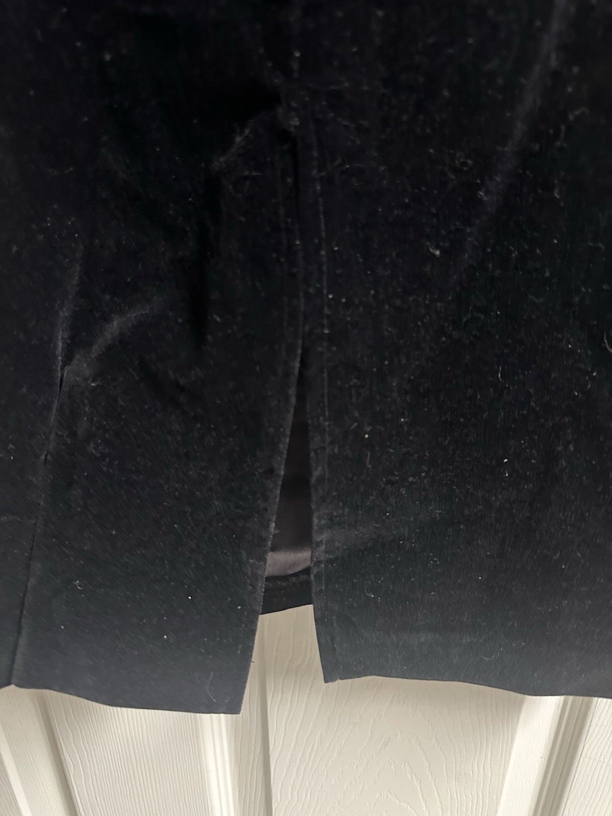90s Skirt Suit Jacket 2pc Set Black Cotton Velvet Faux Suede Y2K XL 42 W 32×32