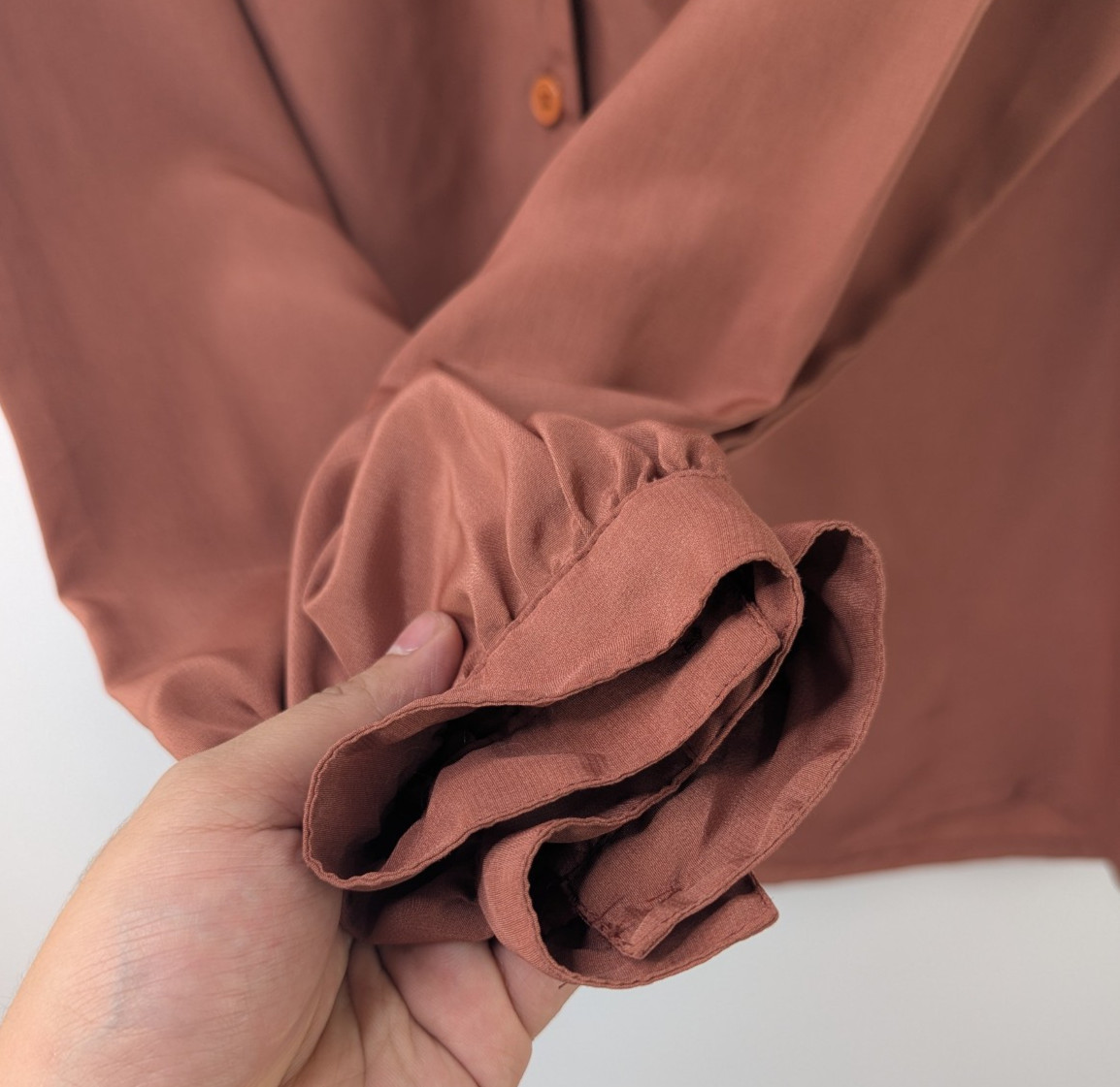 Vintage Regina Portee For Porterhouse Button Down Blouse Rust Size 14 Polyester