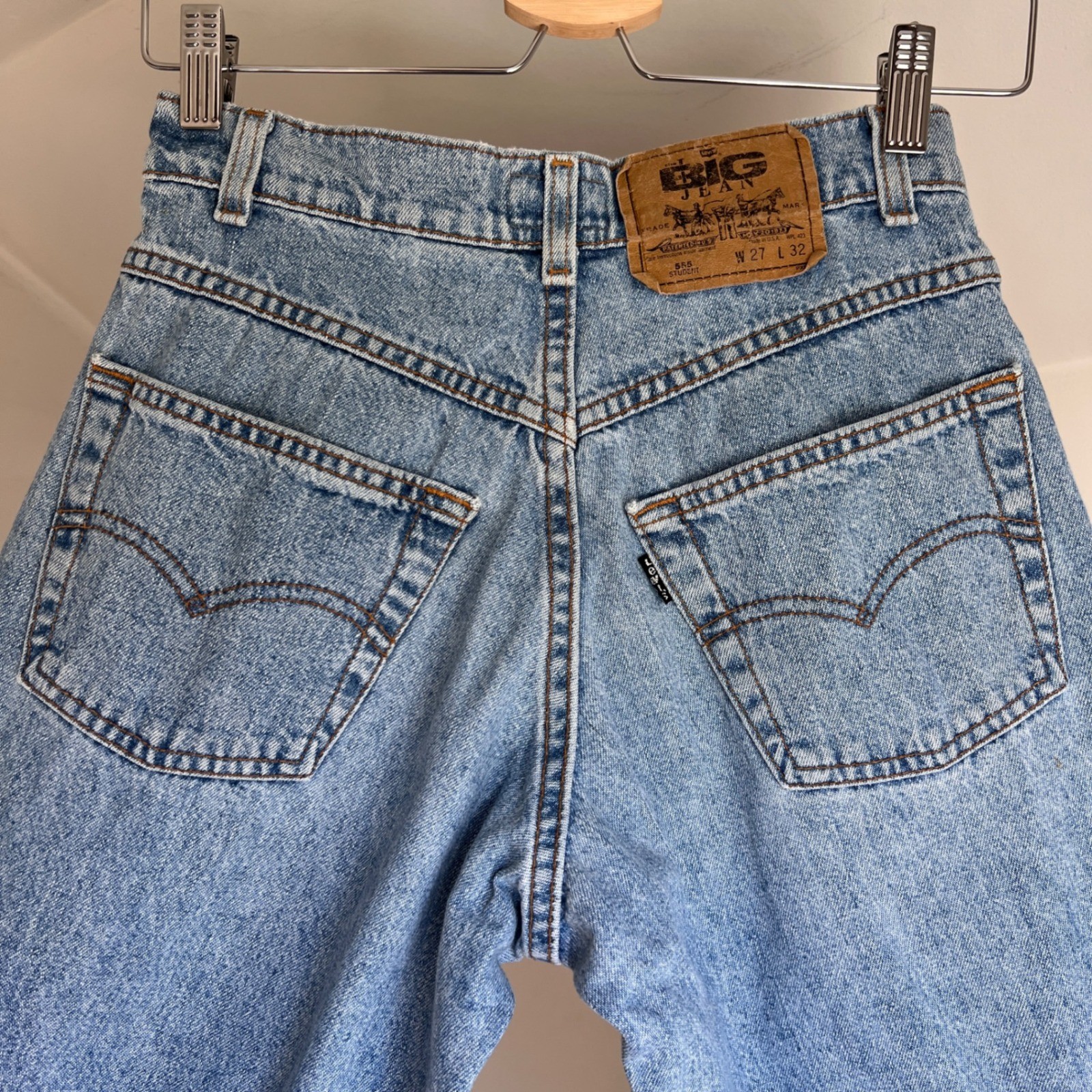 Vintage Levis 555 The Big Jean Baggy Size 26 Blue Light Wash Denim 90s Loose Fit