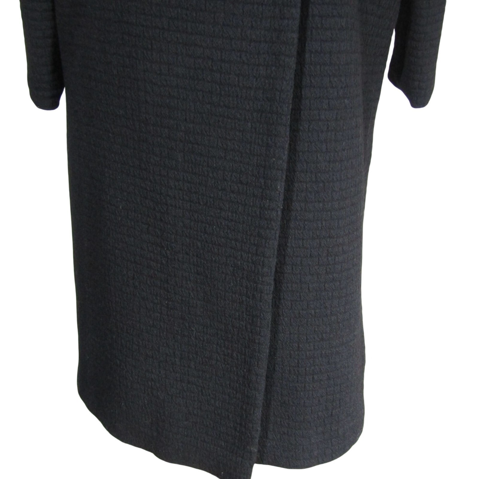 VTG 1960s Black Jackie O Mid Century Modern Minimalist Mad Men Mod Coat M