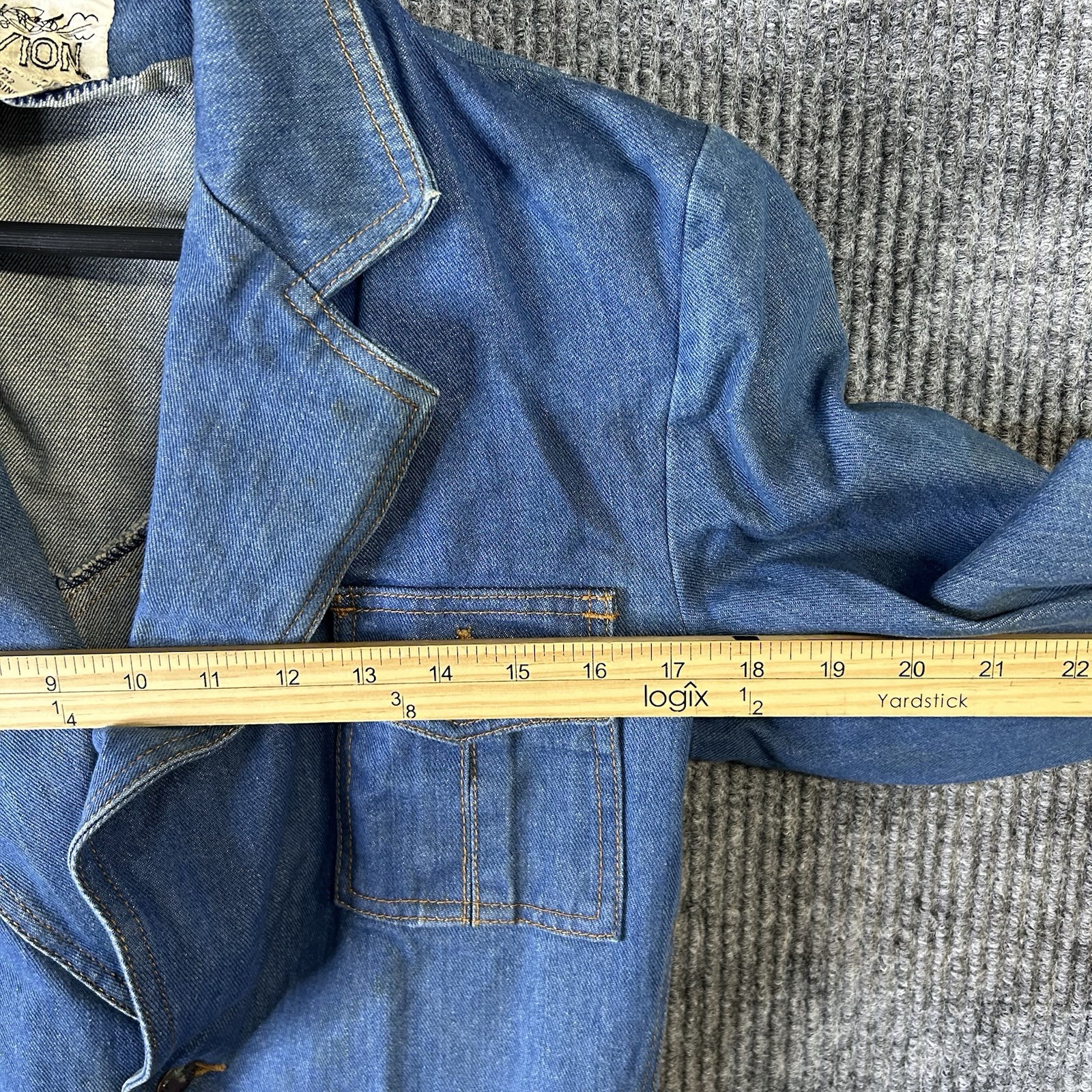 Vintage Denim Blazer Jean Jacket Women’s Medium Button Front Western Classic