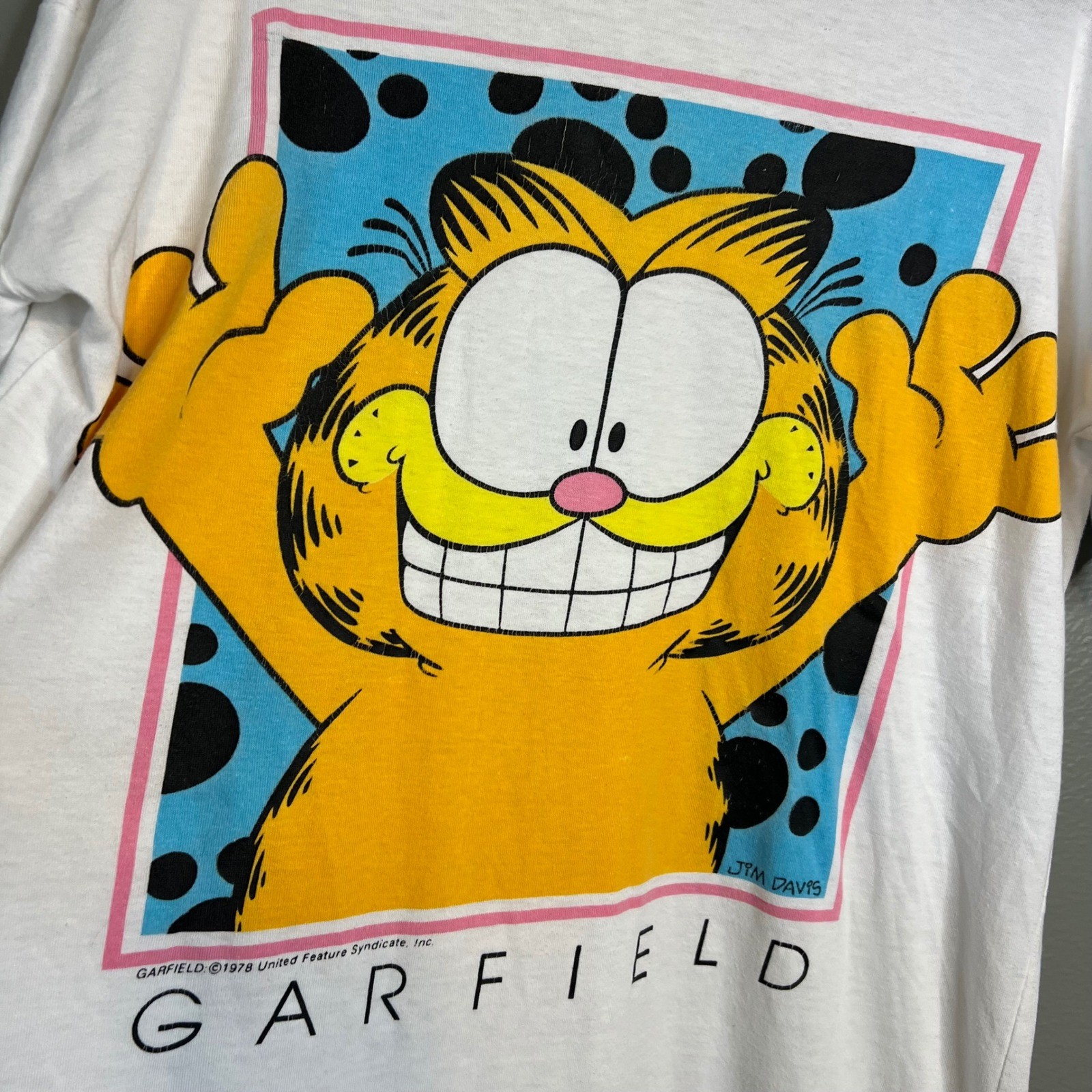 Vintage Garfield Night Shirt Gown Tee T-Shirt OS 1978 Single Stitch Bold Spirit