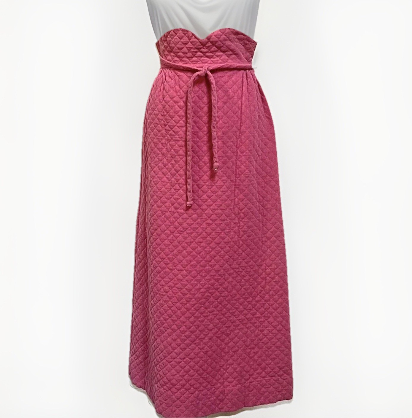 Vintage Nancy B of California Quilted Long Pink Skirt Size S