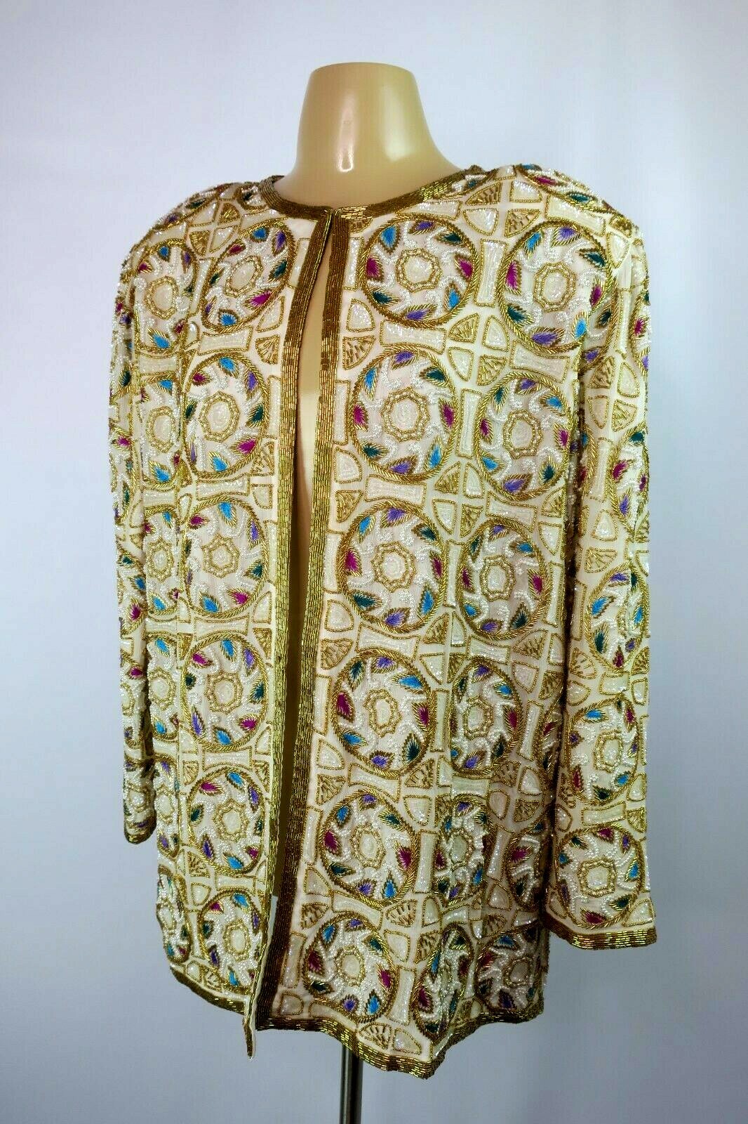 VTG 80s 90s Judith Ann Plus Creations Beaded Embellished Sequin Jacket PLUS 2X