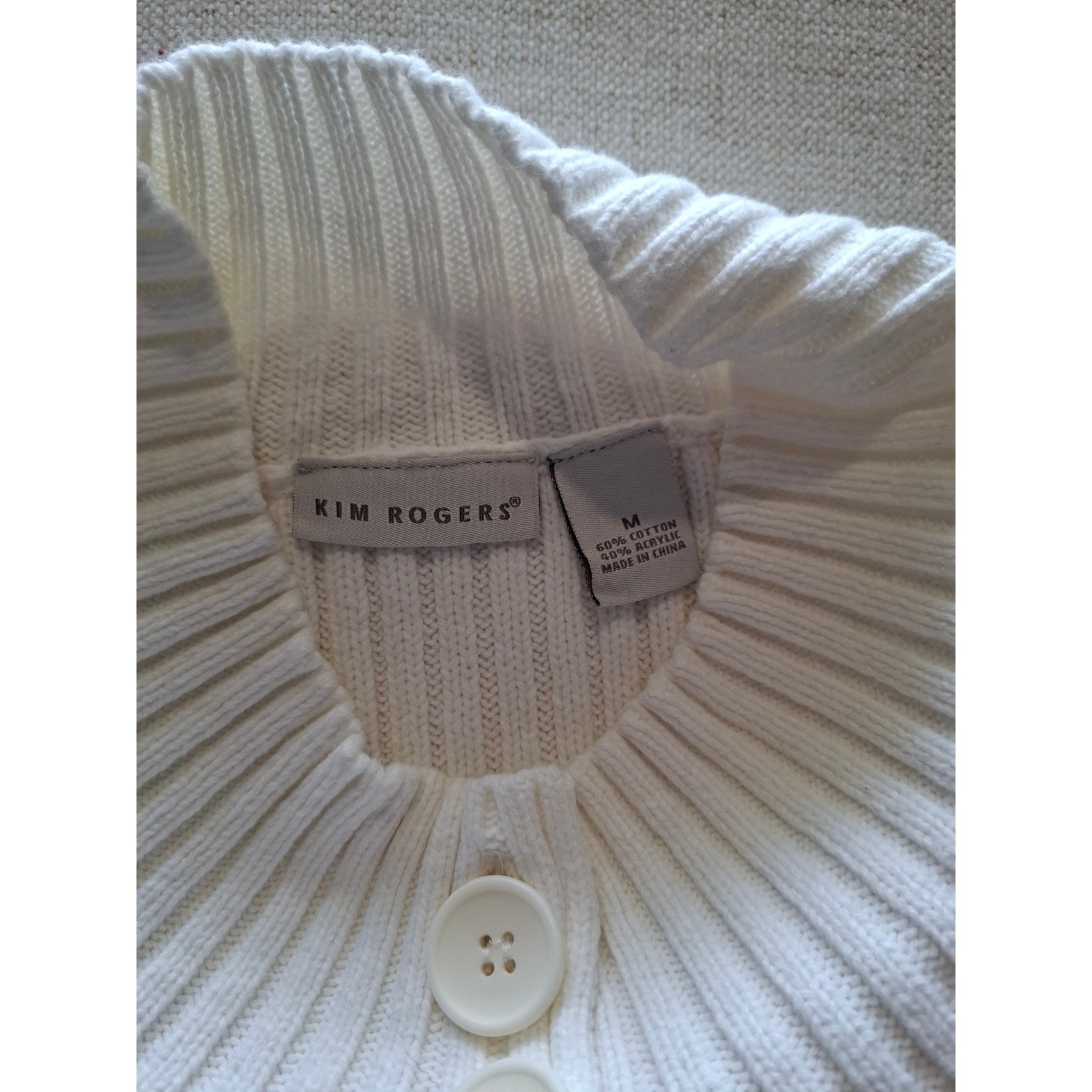 White Cable Knit Sweater Vest Cottagecore Coastal Grandma Preppy Nautical Size M