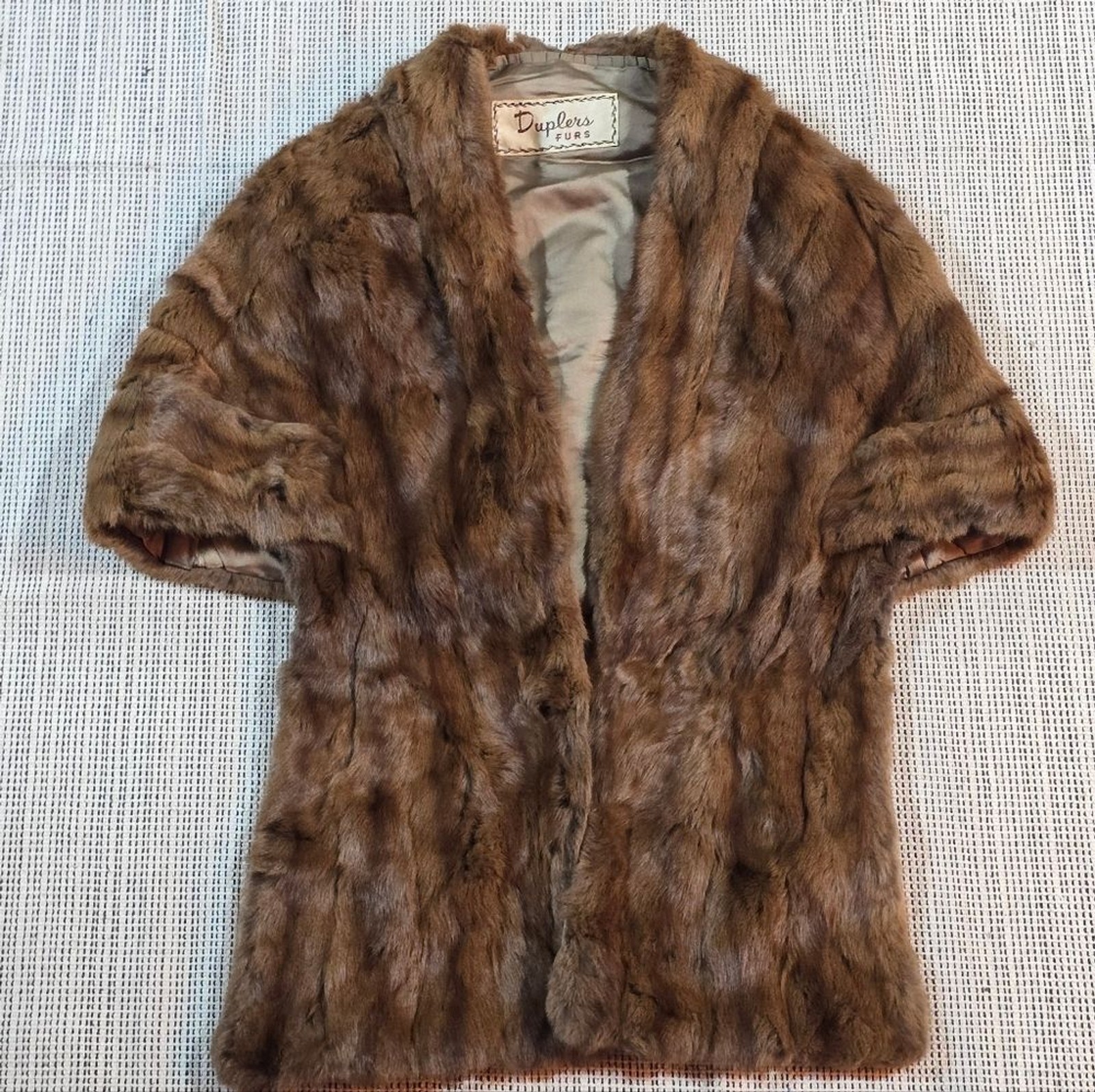 Duplers Furs Vintage Mid Century Mink Stole Cape Wrap Brown Chocolate S/M Formal