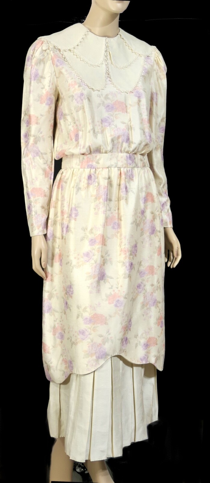 Rare Vintage Theresa Cameron Cottage Core Victorian Prairie Maxi Dress M