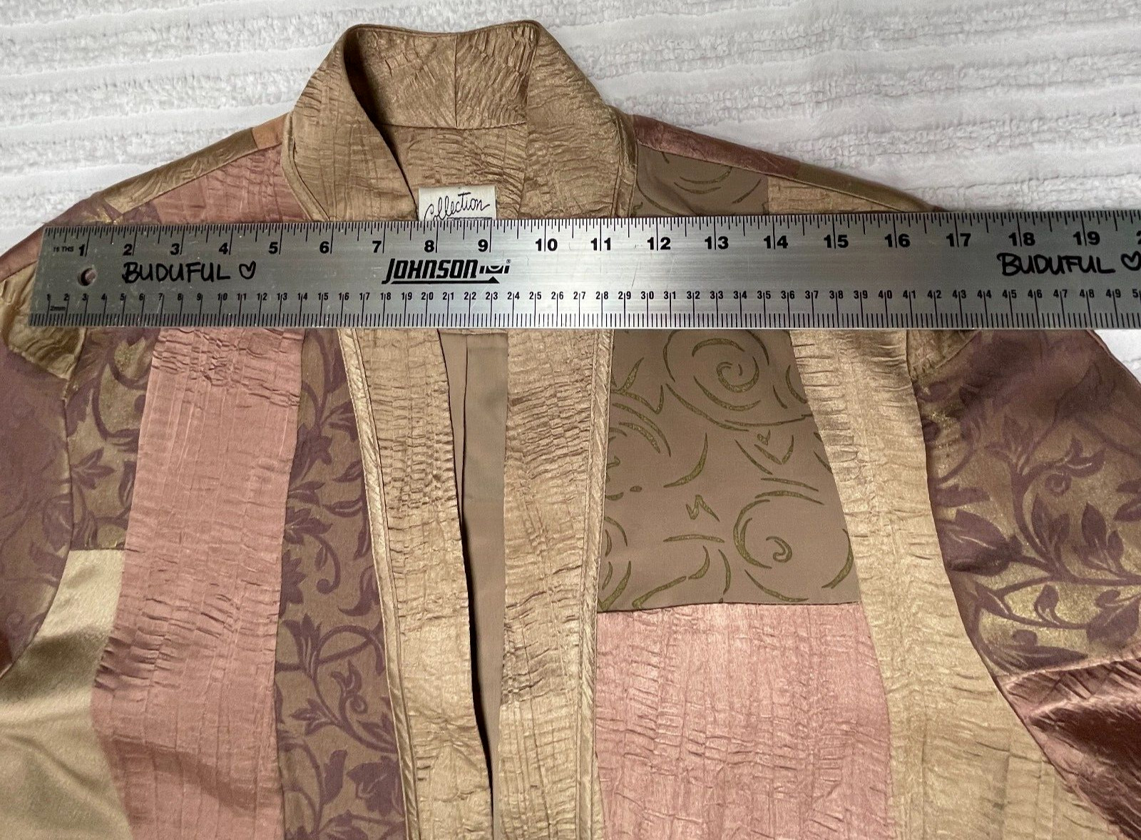 Vintage Jeanne Marc Collection Patchwork Open Kimono Pastel Small 8/10