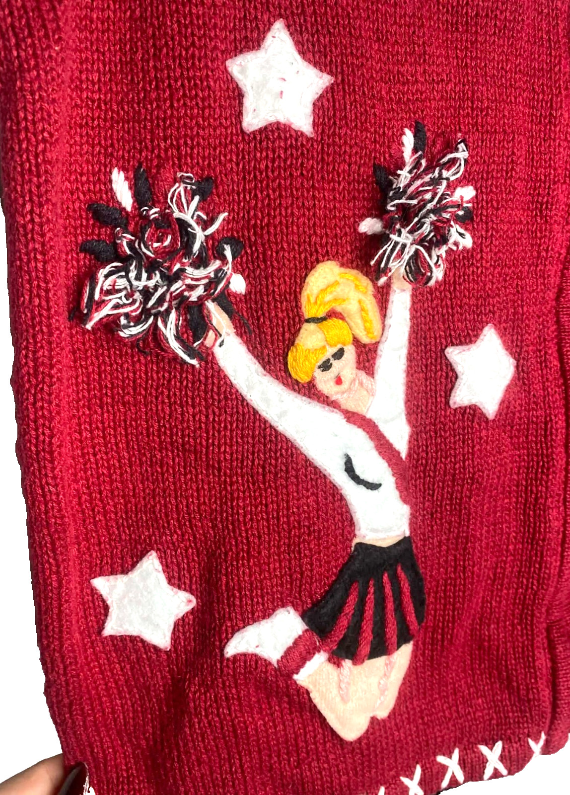 Vintage cheerleading spirit Sweater Vest Size medium ramie/cotton full zip vneck