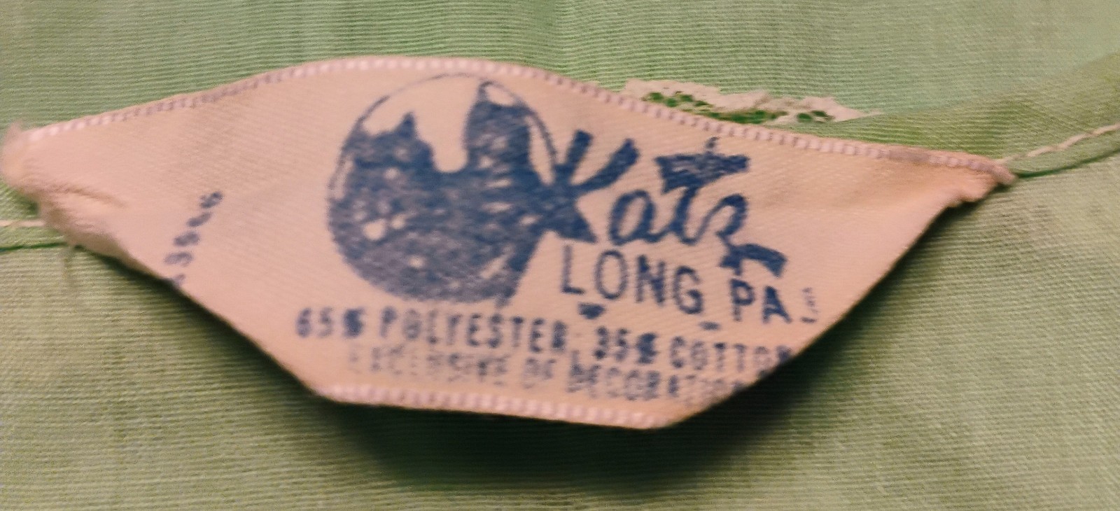 VTG 60’s „Katz” Mint Green Long PJ Set