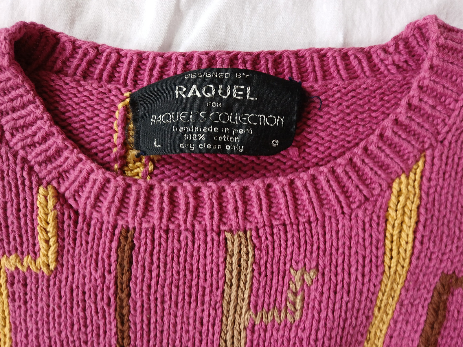 Vintage Raquel’s Collection 3D Ice Skating Scene Sweater Size L Handmade in Peru