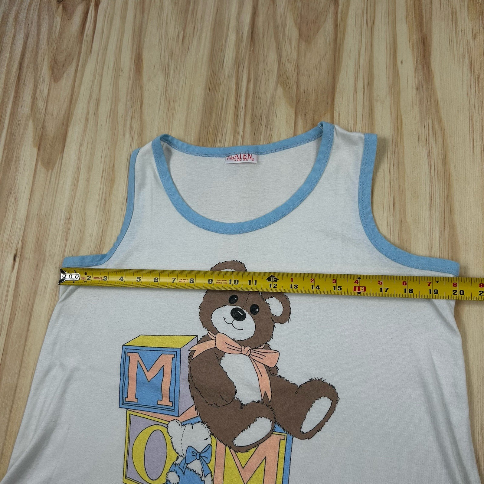 Vintage 1990s Teddy Bear Tank Top Grandma Core XL Made in USA