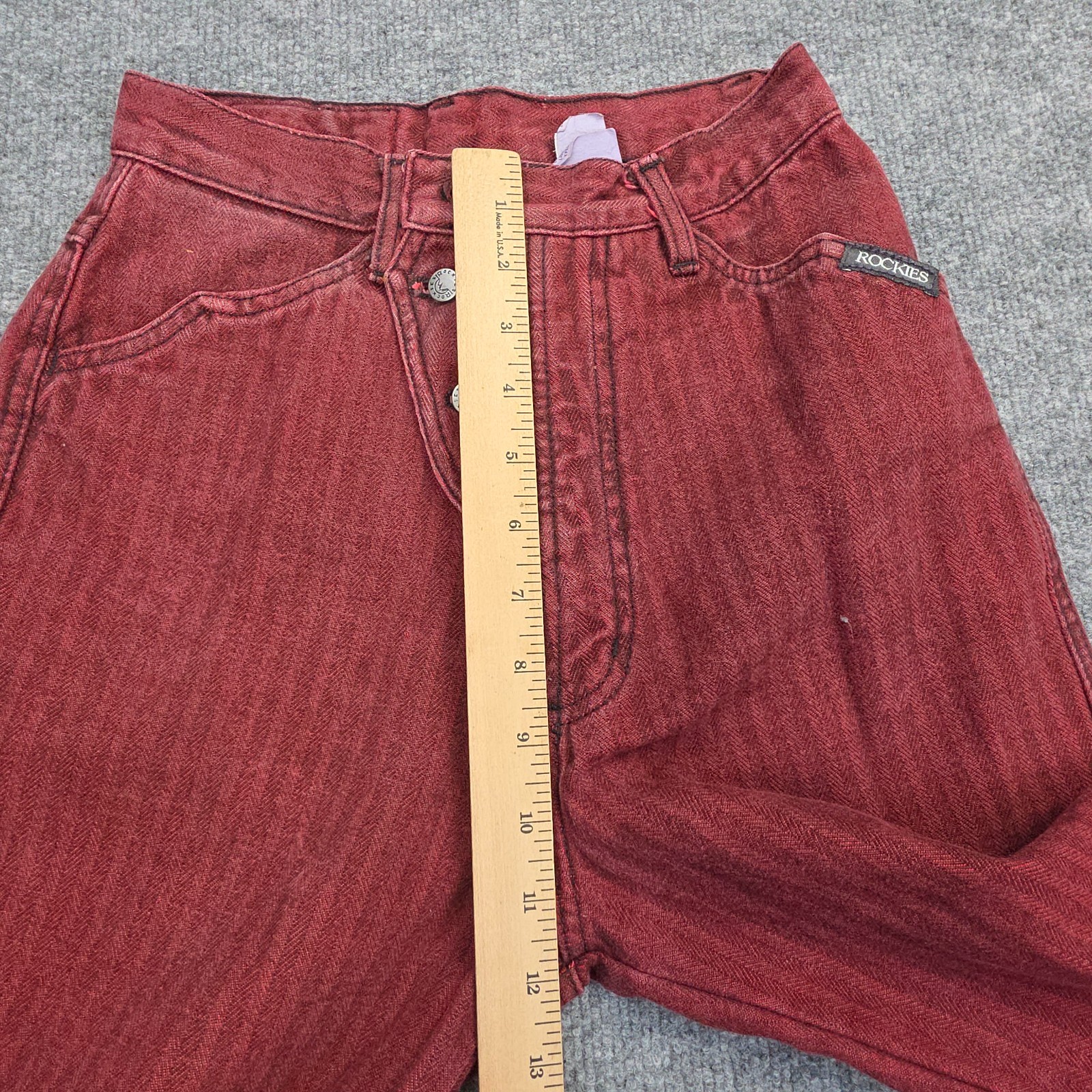 Vintage Rocky Mountain Rockies Pants Women’s 3 / 26 Red Stripe High Rise Flap