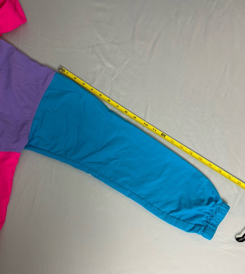 VAB Vintage Colorblock Hooded Jacket Pink Purple Blue Size M