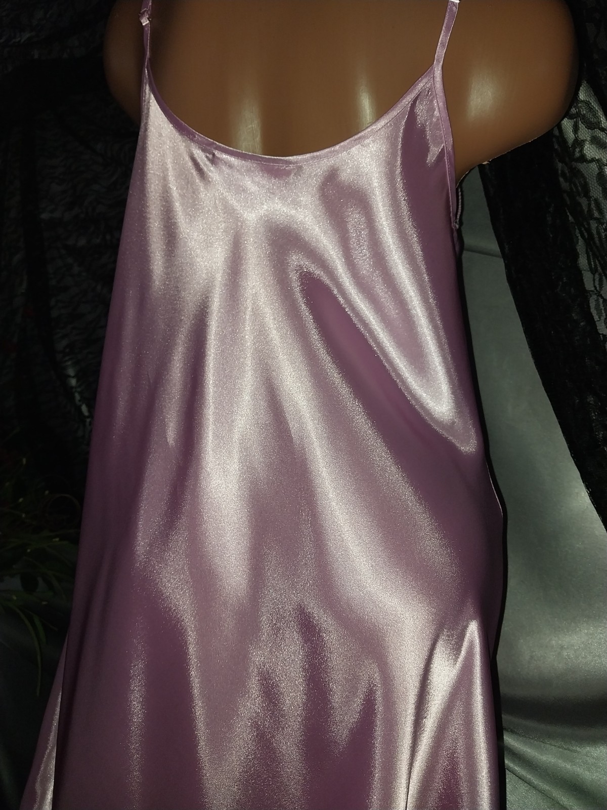 VTG SATIN SHINY M.T CANDY BABY Pink Lux Babydoll Nighty Nightgown NIGHTIE M