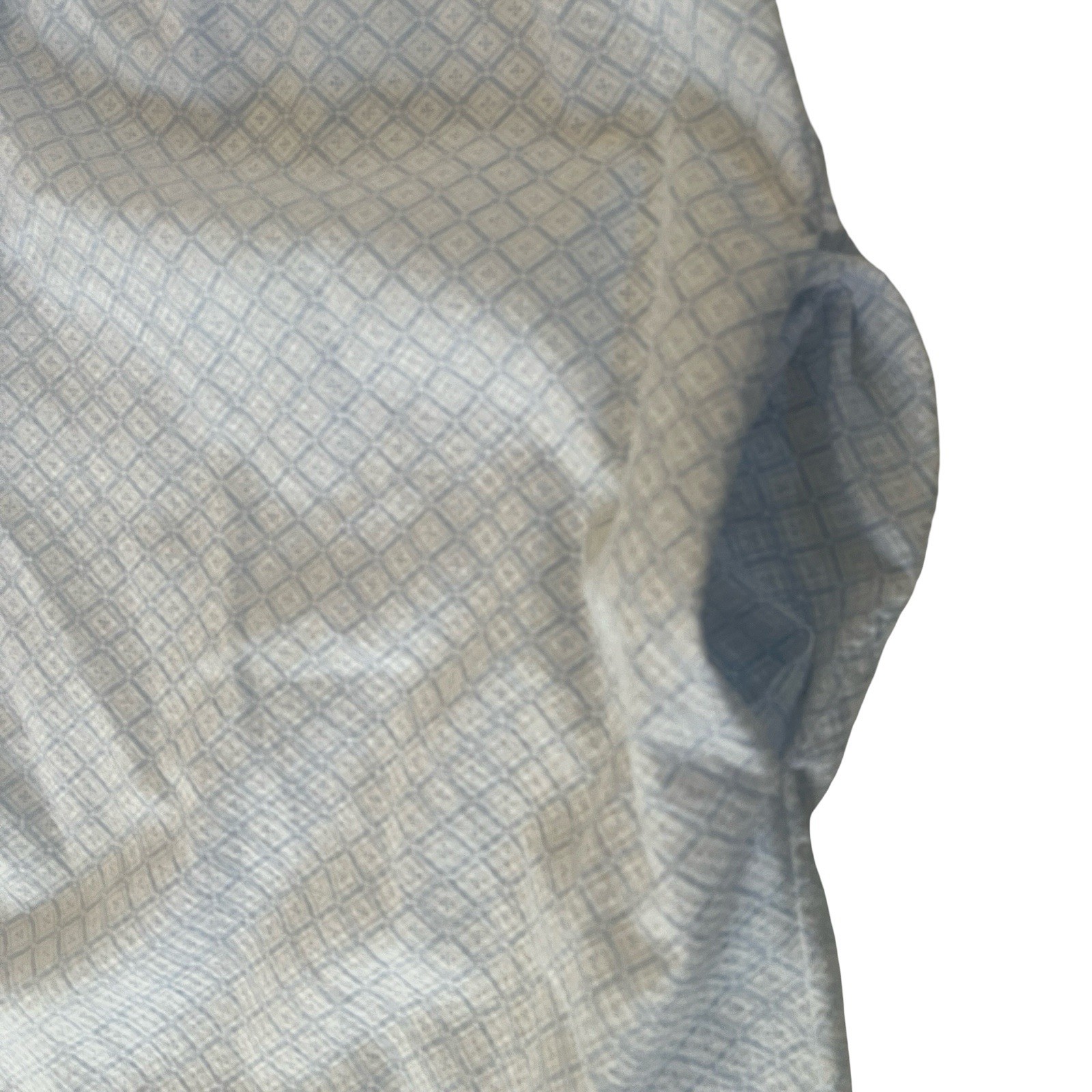 VTG Gilligan O’Malley Size M 12-14 Nightgown Lace Blue White Geometric Snap