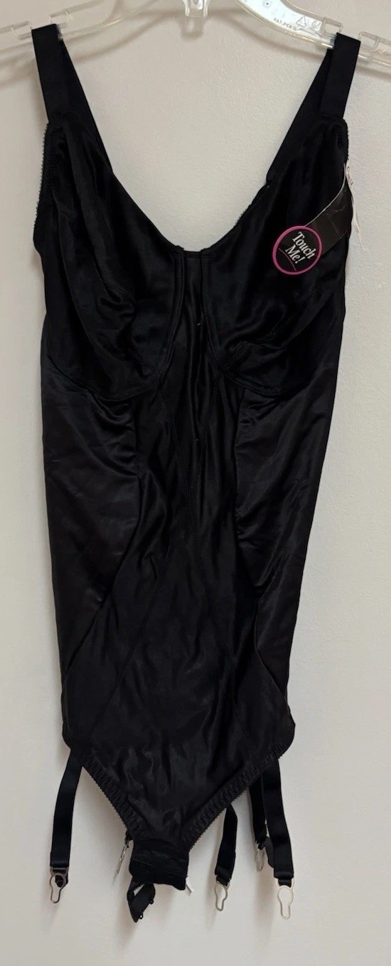 Vintage Cupid Black Shaper Bodysuit Girdle with Garter 40D NWT 5298