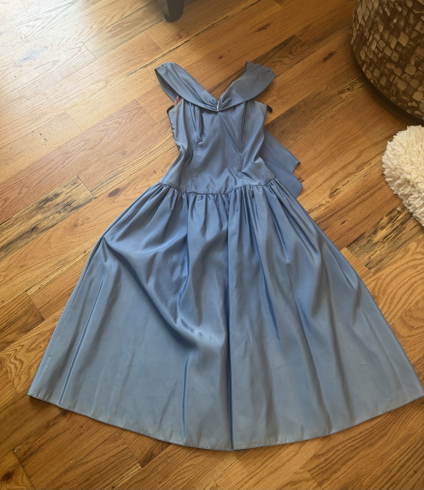 Vintage 1950s Roberta California Blue Cocktail Dress Bow XS 0