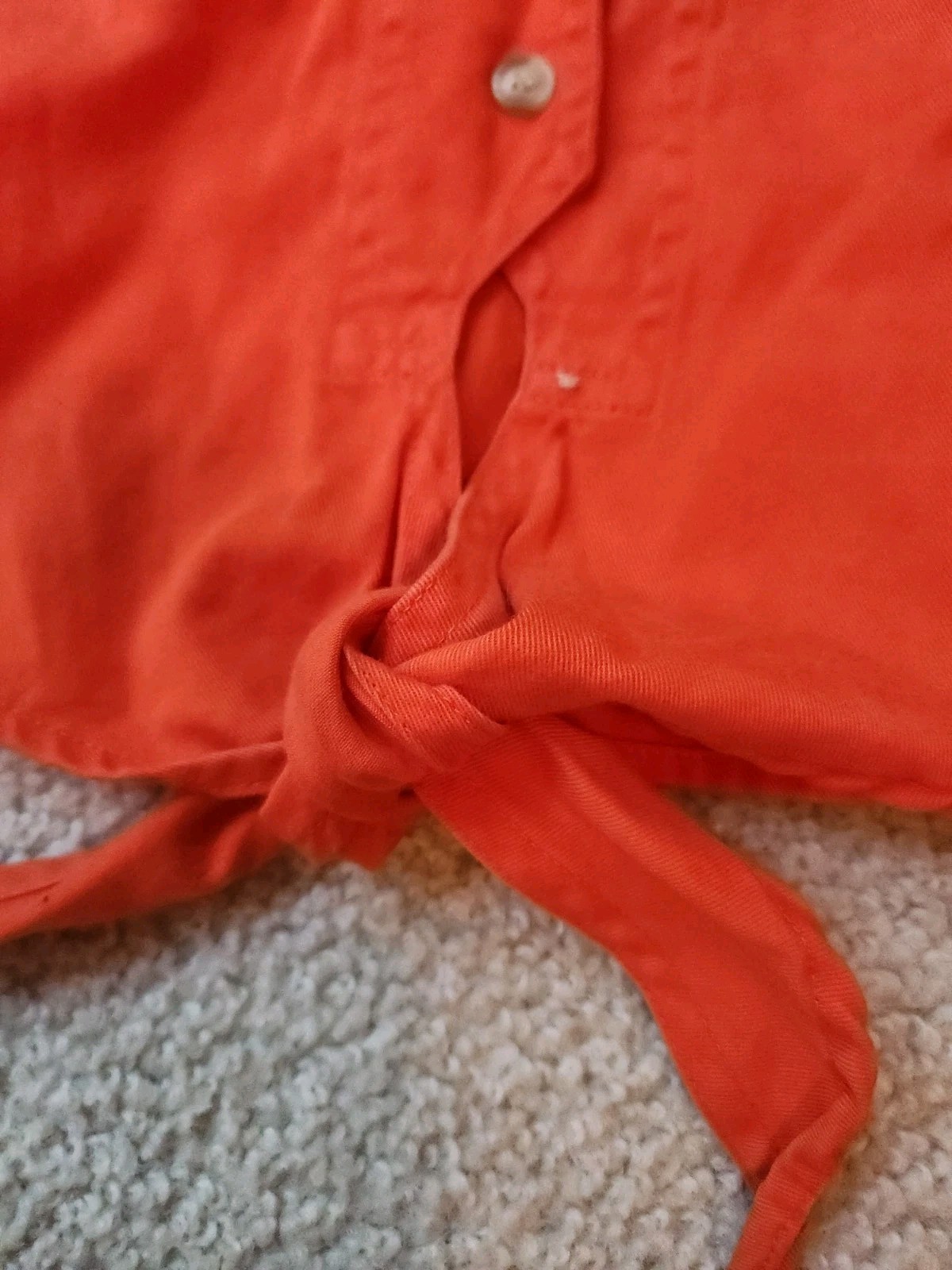Vtg Sturgis 2001 Biker Rally Sleeveless Frayed Edge Vest Shirt Orange Crop Larg