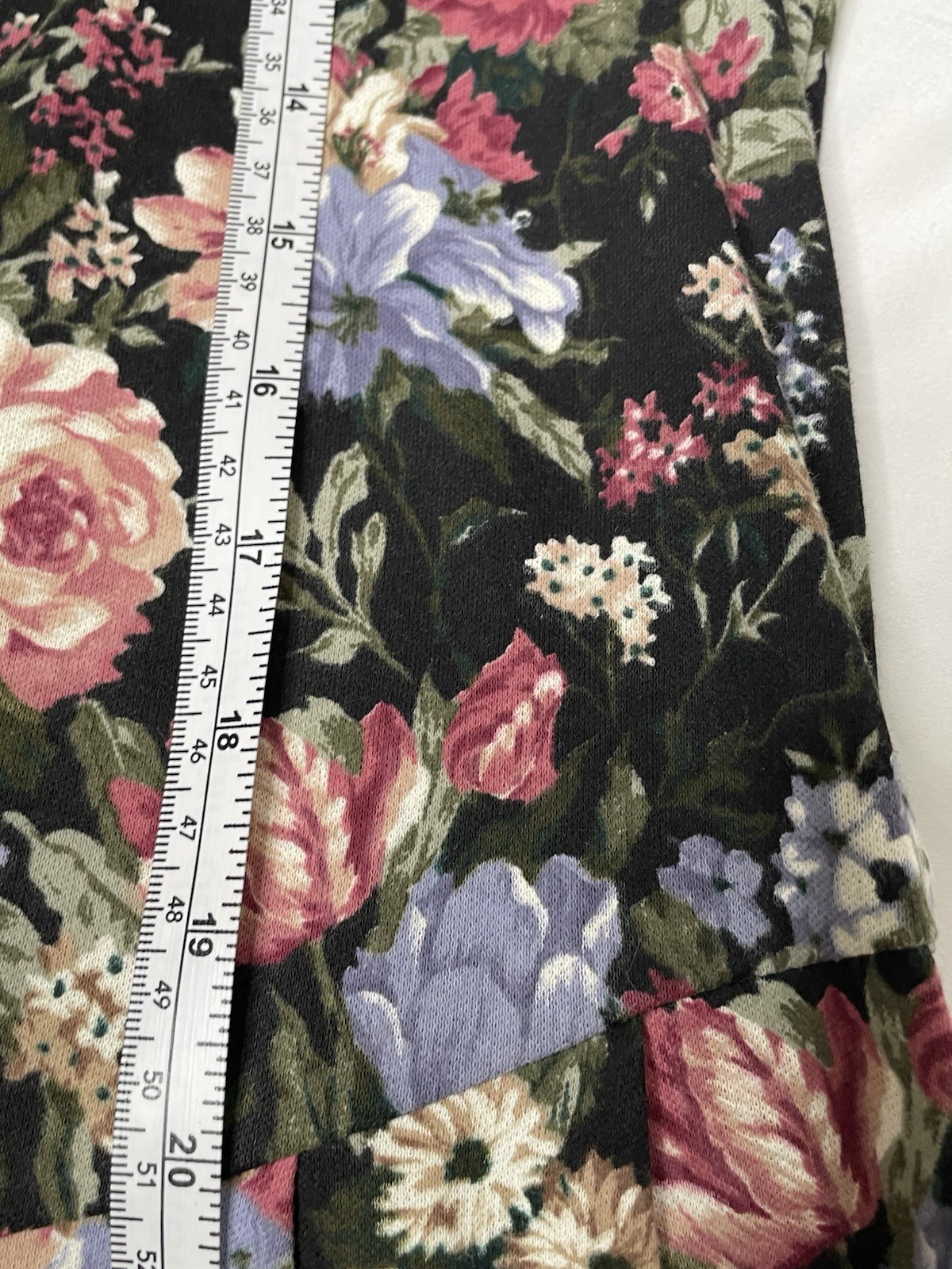 Vintage 80s Paquette Too Floral Midi Dress Womens 10 Black Cottagecore USA