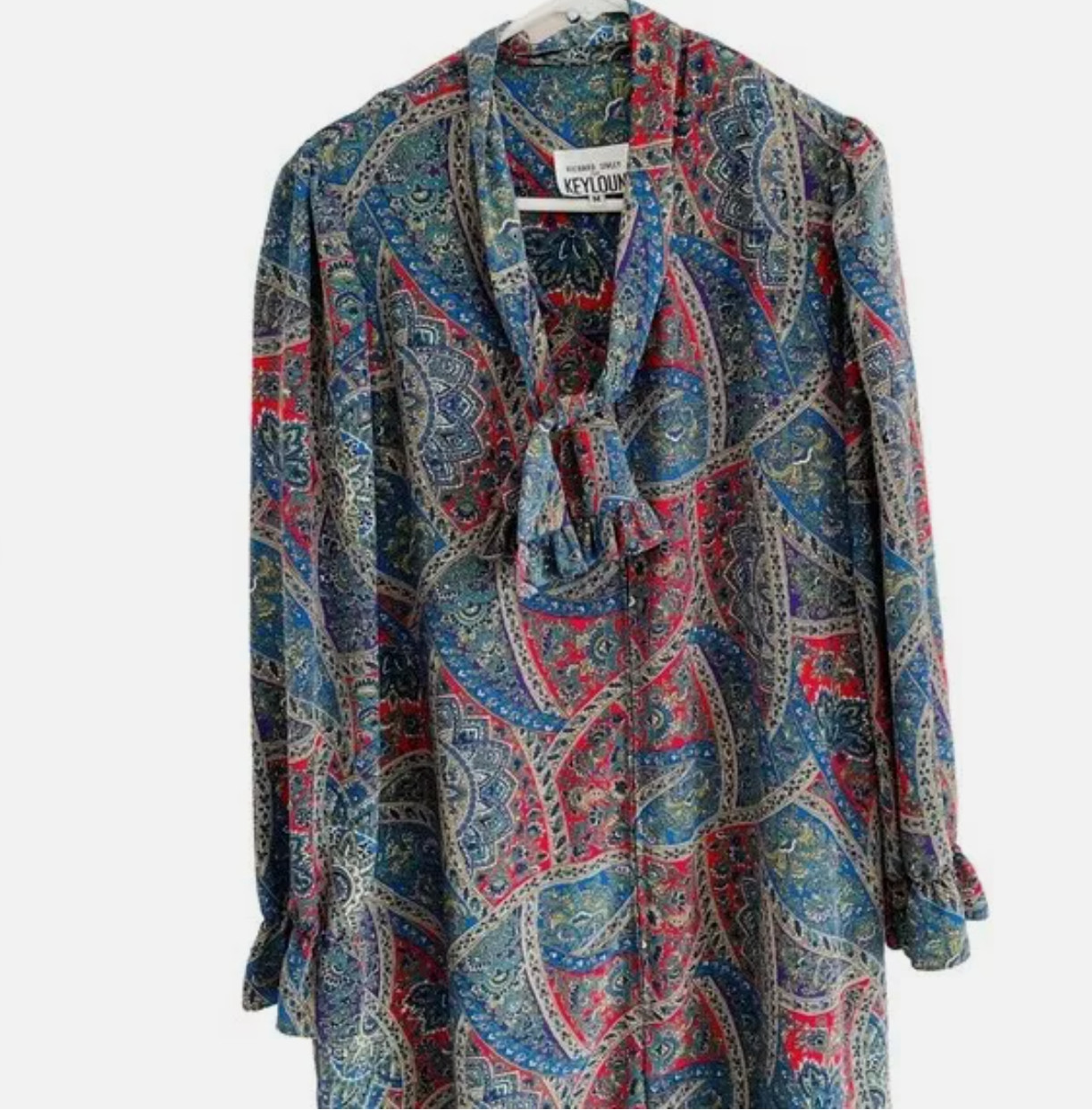 Vintage Keyloun by Richard Sisley Caftan Dress Size M Paisley