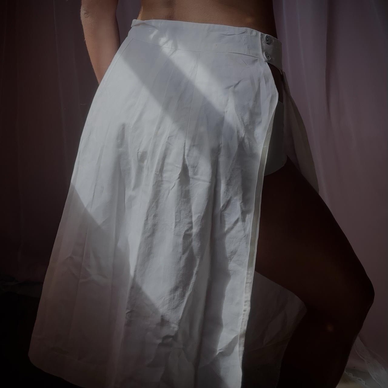 Antique 1910s Edwardian Original sanforized cotton nurse skirt
