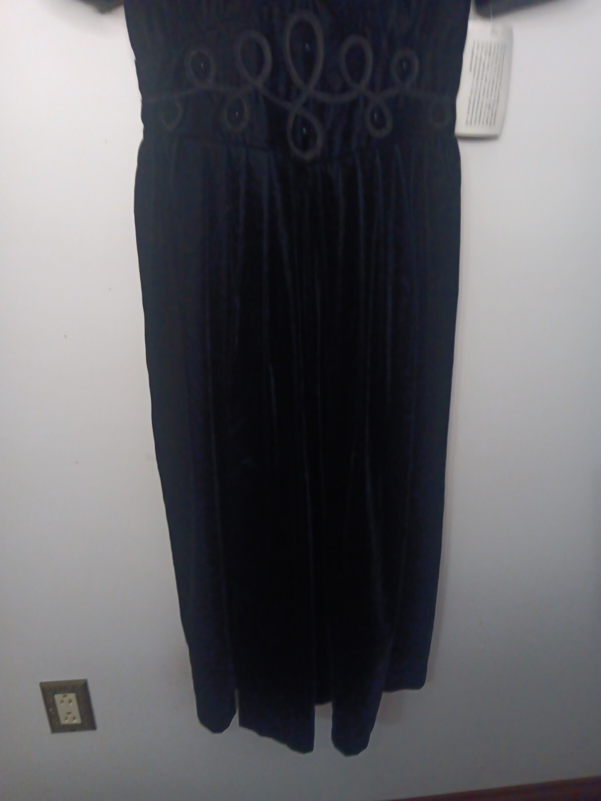 Jessica Howard Vintage 80s Black Midi Velvet Evening Gown Dress Womens 8 NWT USA