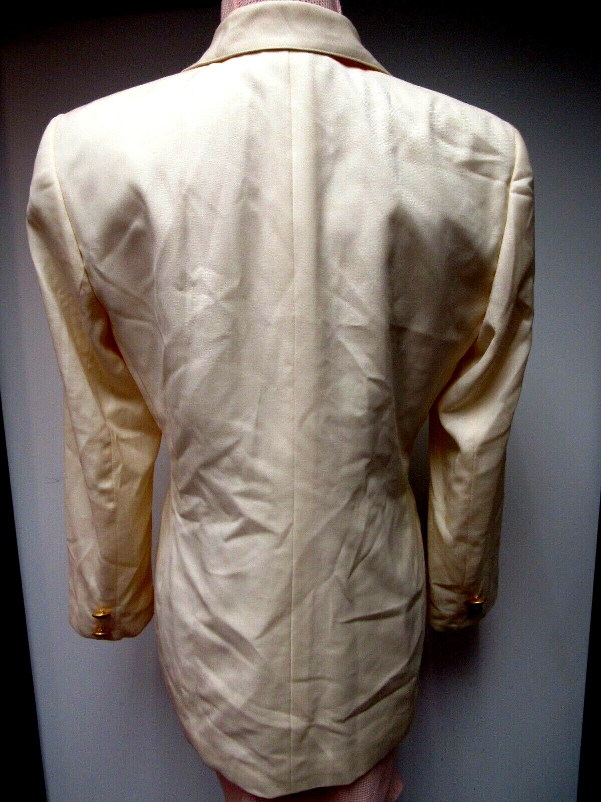 VTG CARLISLE Wool Jacket Lined Yellow Butter Cream Hong Kong 10 M L EUC