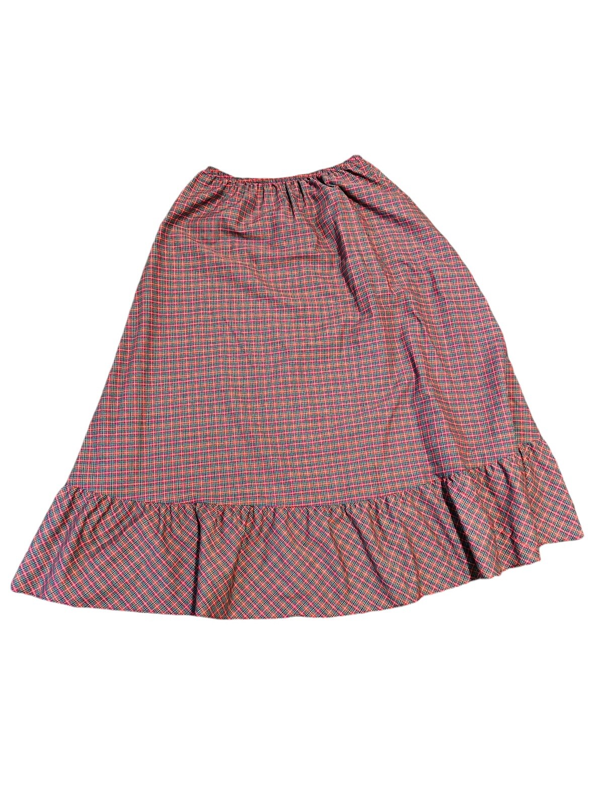 Fritzi Women’s vintage Petticoat Slip Size Large red green plaid Elastic Waist