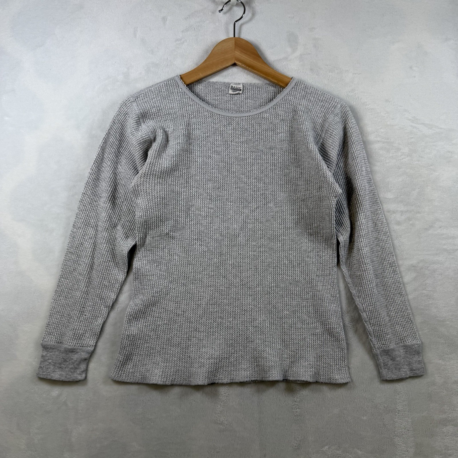 Vintage 80’s Streetwear Thermal Waffle Knit Long Sleeves T-Shirt Women Size L