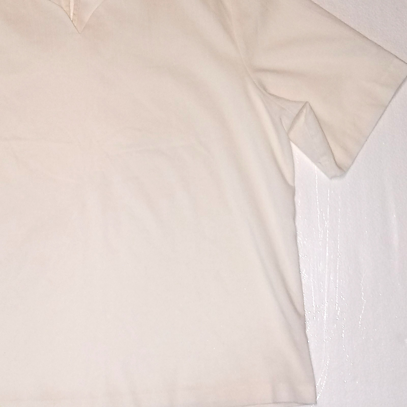 Elizabeth Williams Cream Blouse Size 16 Curved Neckline Classic See Through