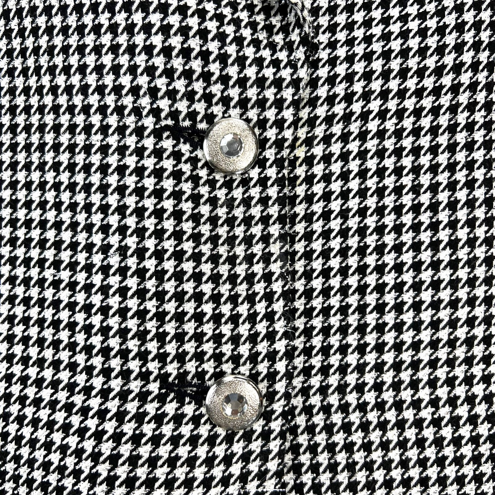 VTG 80s THE ICING WOMENS  BLAZER JACKET SZ L HOUNDSTOOTH SILVER THREAD