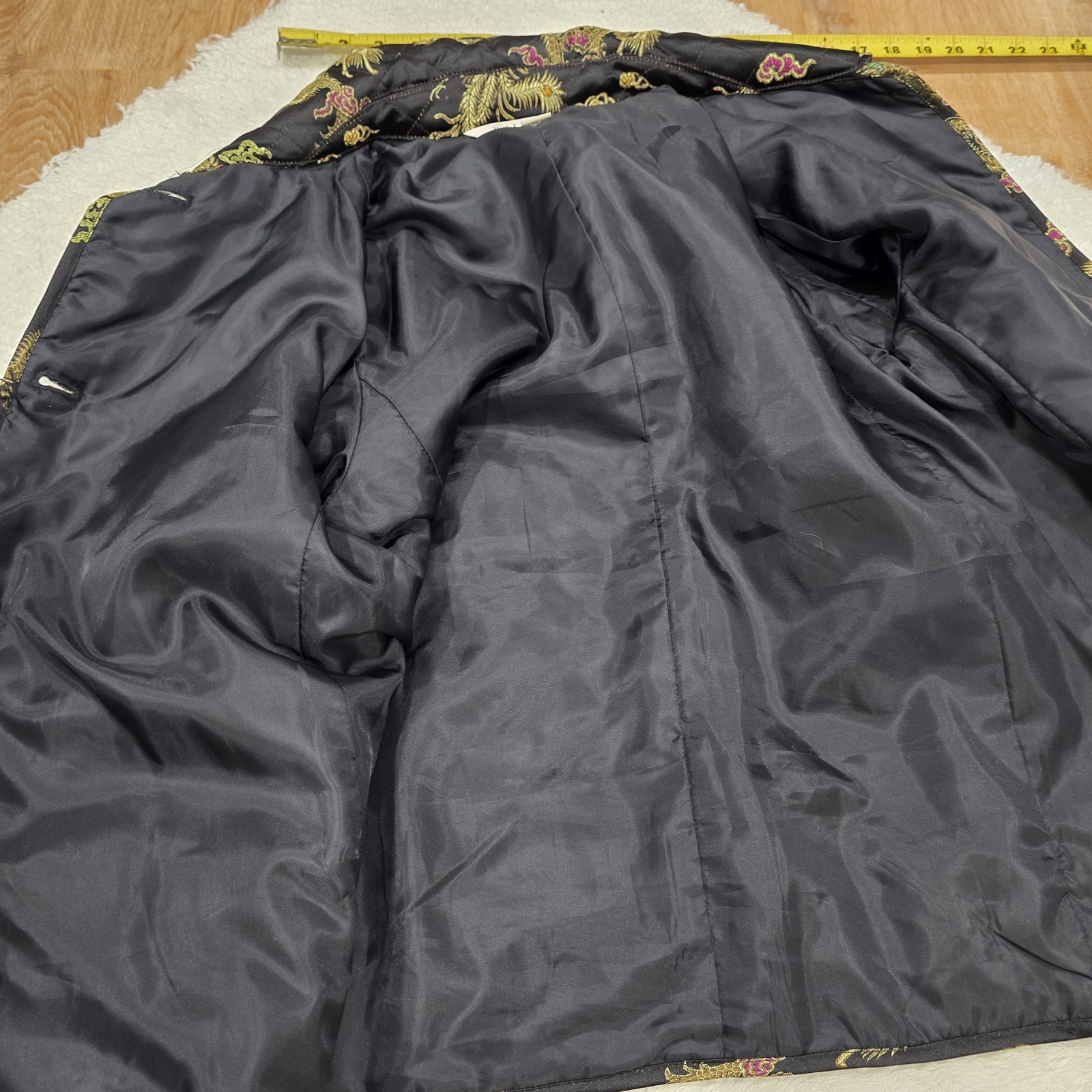 Vintage 90s Uniform John Paul Richard Quilted Dragon Phoenix Jacket Brocade M