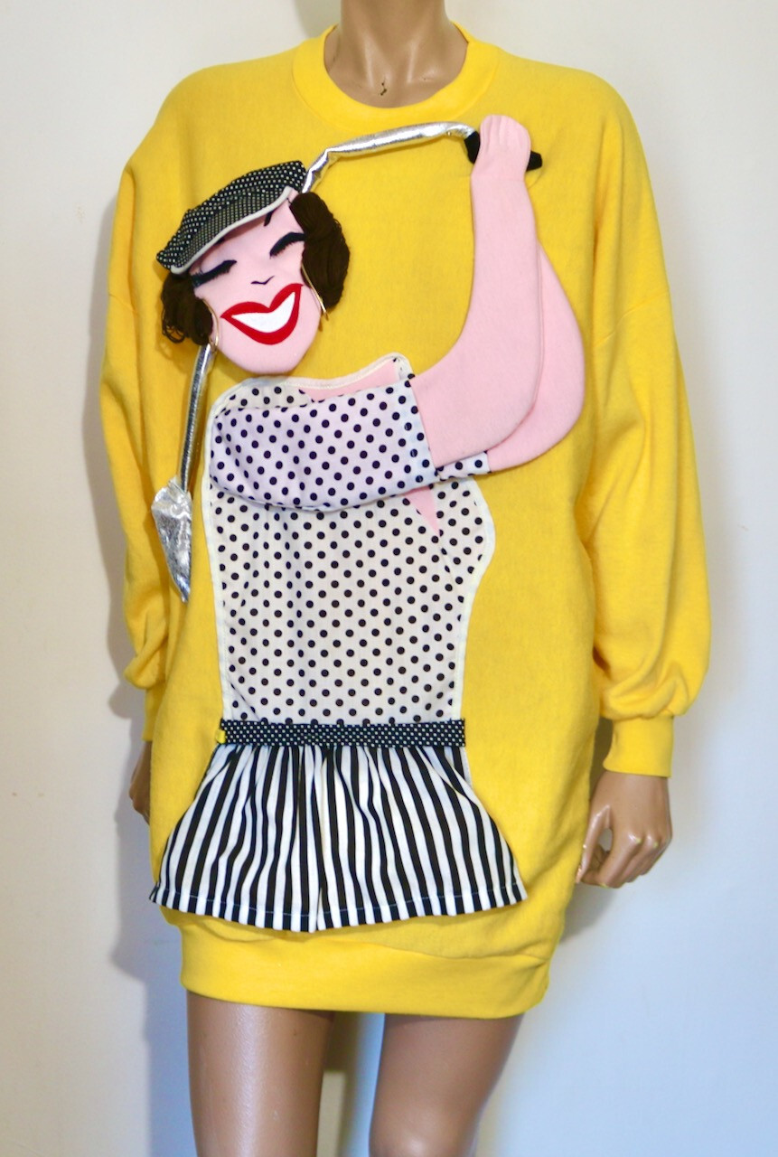 HAPPENINGS 1985 sweatshirt dress GOLF avant-garde novelty